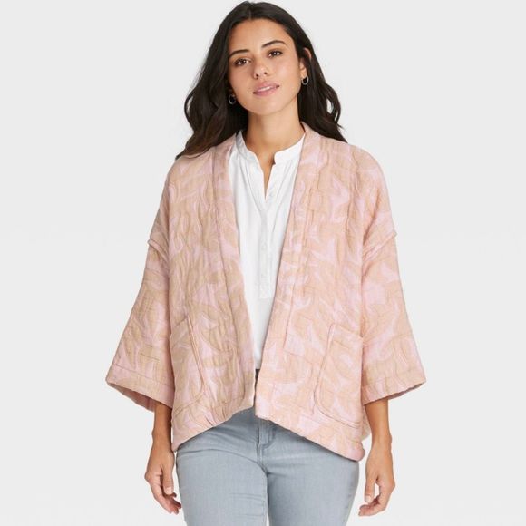 Universal Thread Jackets & Blazers - Brand New Universal Thread Quilted Short Duster Jacket Blush Kimono Women’s OS
